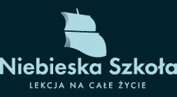 Logo Niebieska Szkoła monochromatyczne